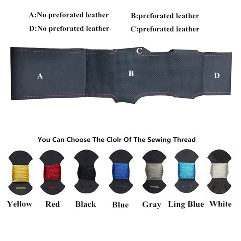 Hand Sewing Non-Slip Leather Steering Wheel Cover E90 E91 E92 E93 E87 E81 E82 E88 E84